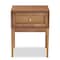 Baxton Studio Ramiel MidCentury Modern Ash Walnut Finished Wood and Rattan 1Drawer Nightstand 215-12425-ZORO - alternate 7